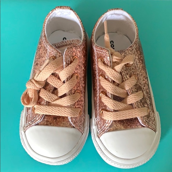 rose gold sparkly converse